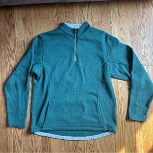 Peter Millar Quarter Zip Sweater Fleece Mens M Warmth E4 Performance Green Golf